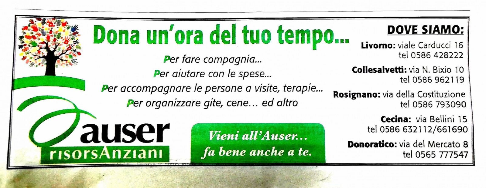 Associazione Auser Livorno: dalla parte degli anziani