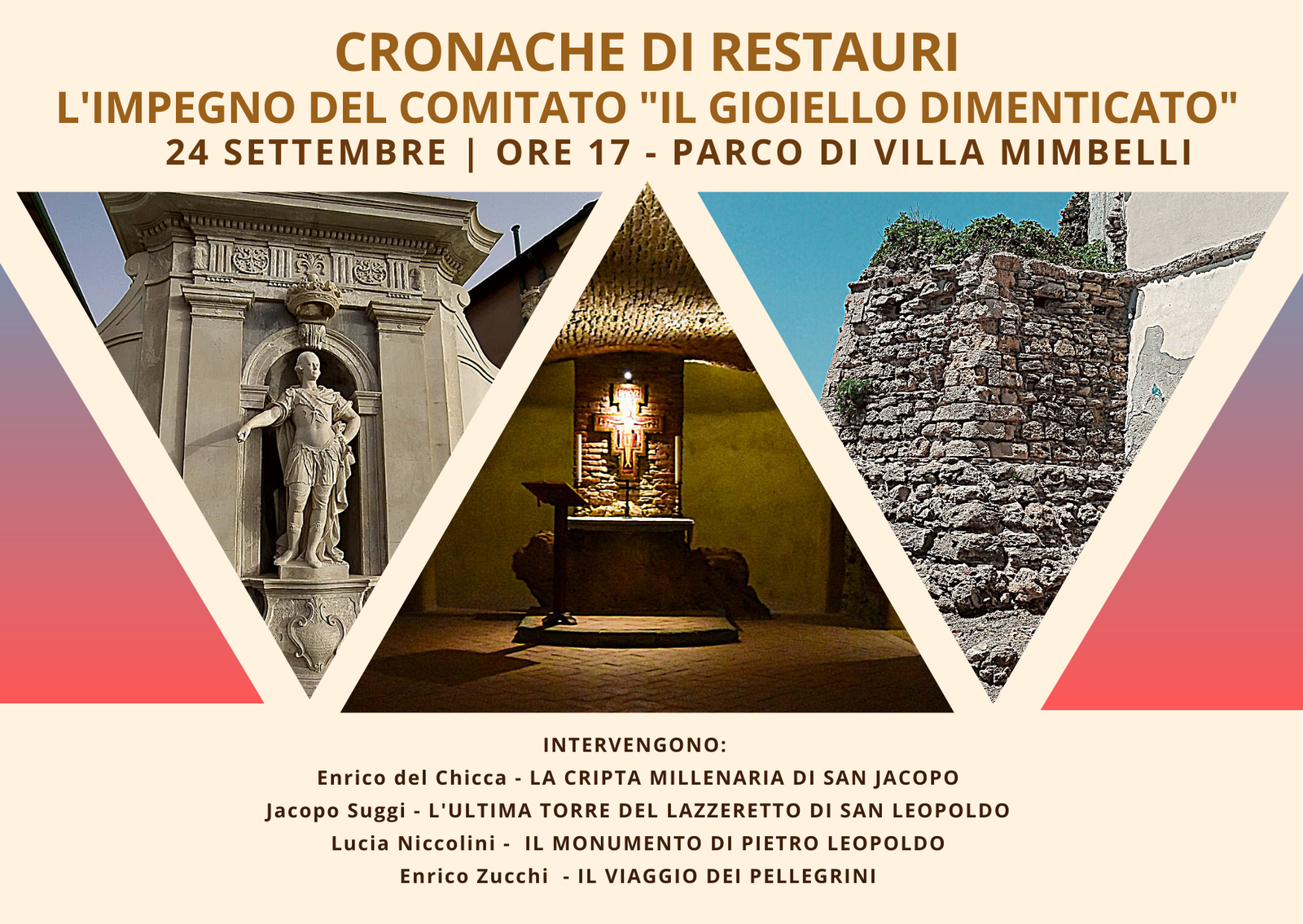 "Il Gioiello Dimenticato" presenterà un evento dedicato ai suoi preziosi restauri a varie opere cittadine