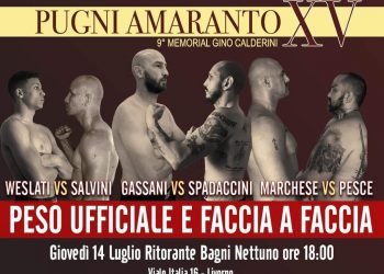 Venerdì 15 torna ‘Pugni Amaranto’: domani alle 18 il peso dei pugili