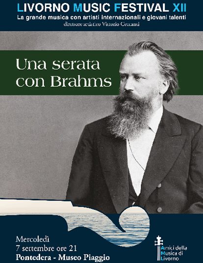 Mercoledì 7 settembre “Una serata con Brahms” al museo Piaggio di Pontedera