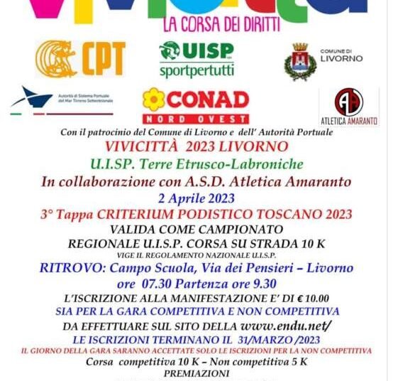 La 38esima edizione di Vivicittà, domenica 2 aprile