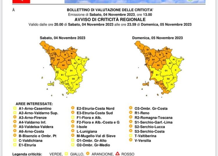 Nuova allerta meteo fino a domani sera alle 23,59
