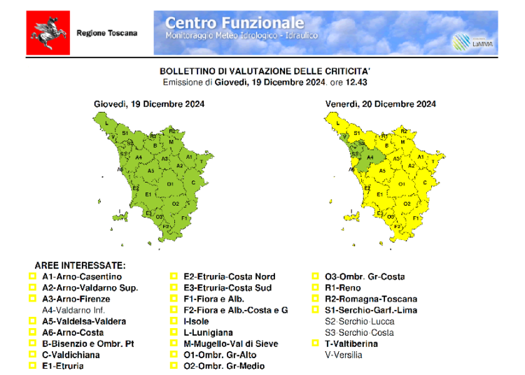 Maltempo: allerta gialla per mareggiate da mezzanotte alle 20 di domani