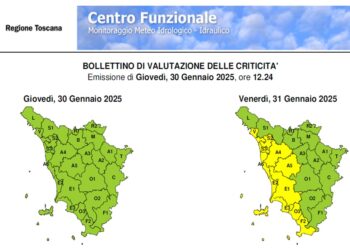 Meteo: allerta gialla (temporali) domani dalle 10 alle 24