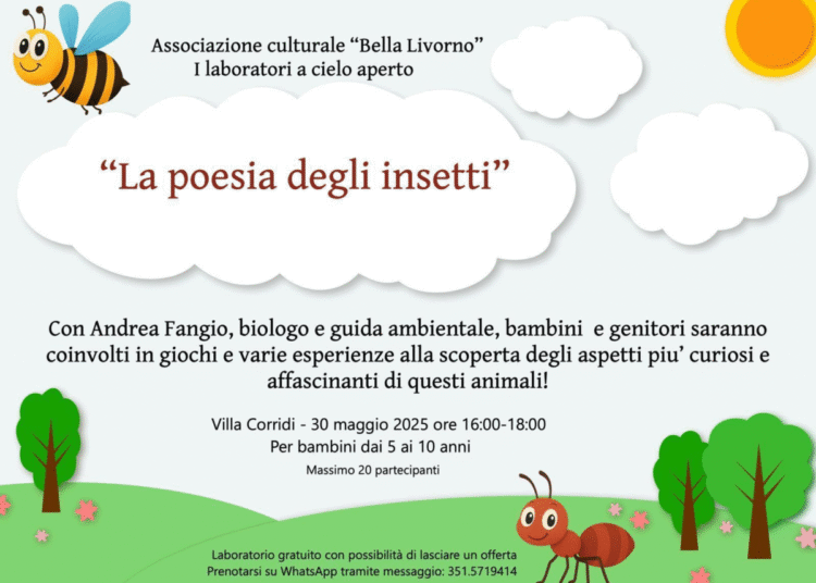 La poesia degli insetti: un laboratorio all’aperto per bambini a Villa Corridi