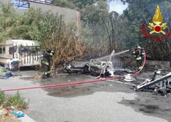 Incendio in via masi