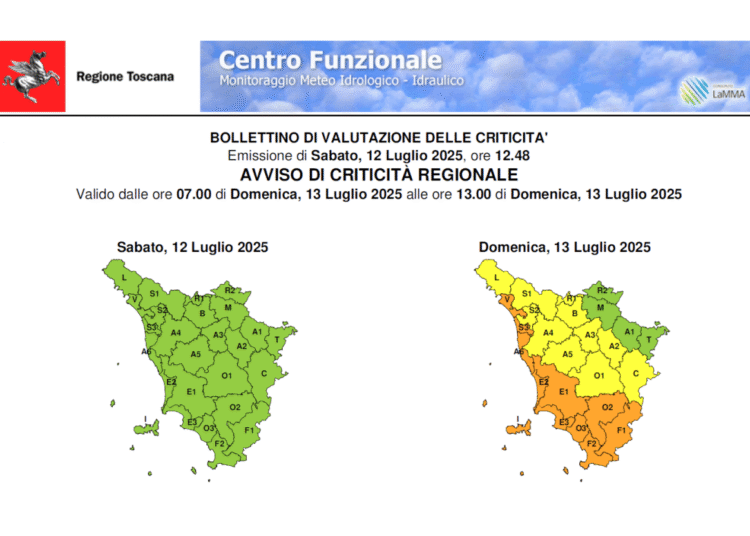 Maltempo in arrivo: domattina allerta arancione
