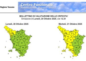 Maltempo: allerta gialla per temporale dalla Mezzanotte di stasera
