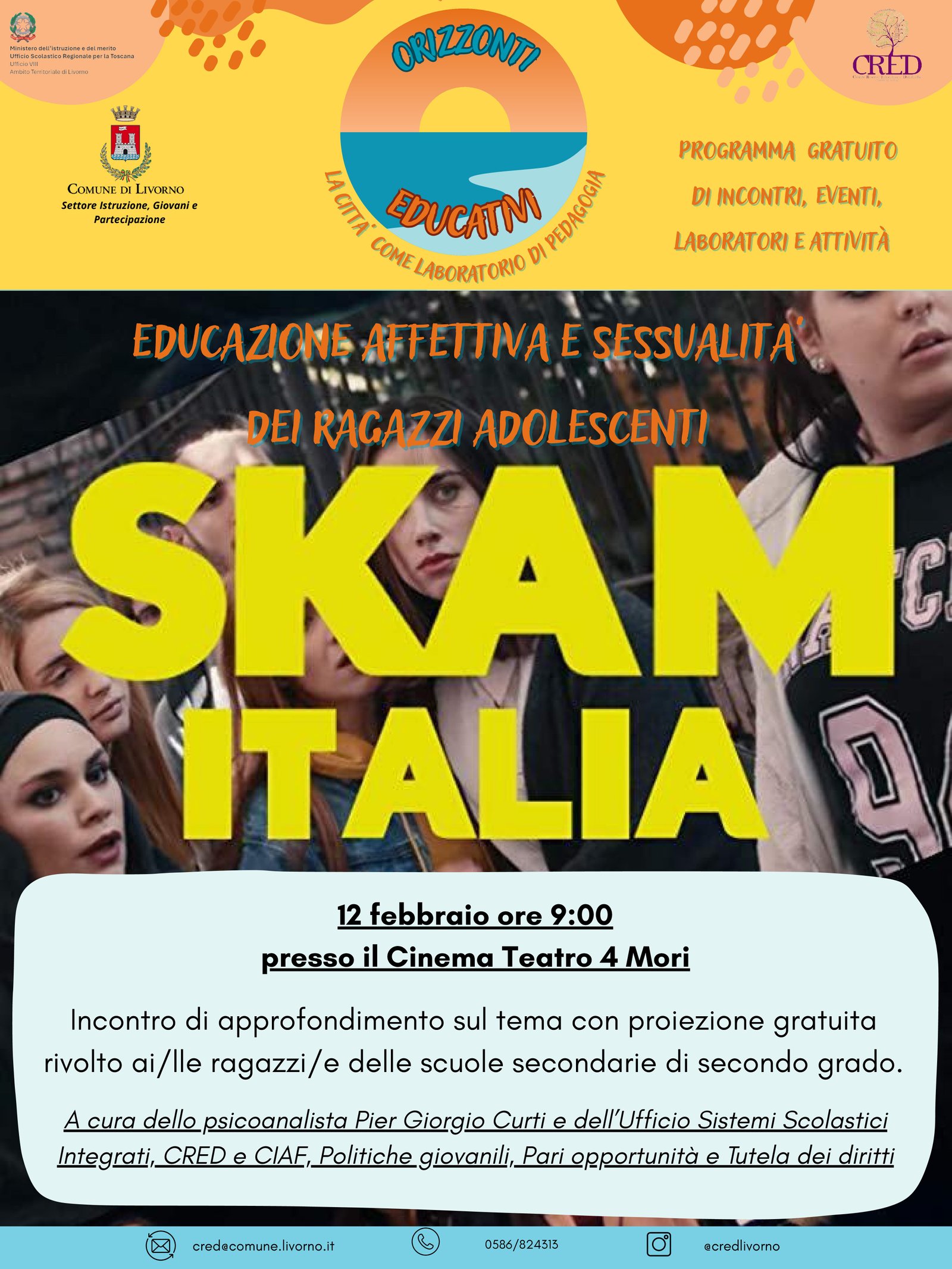 Educazione affettiva e sessualità degli adolescenti: il 12 febbraio incontro ai 4 Mori
