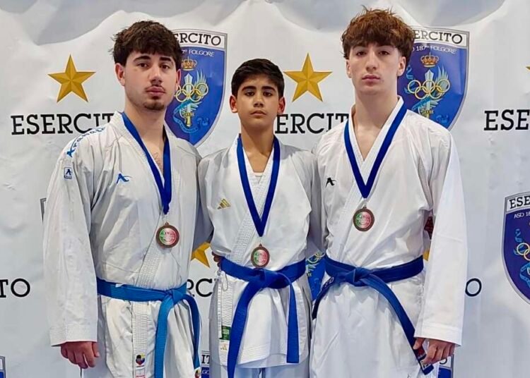 Karate: tre medaglie di bronzo per i giovani atleti della Folgore